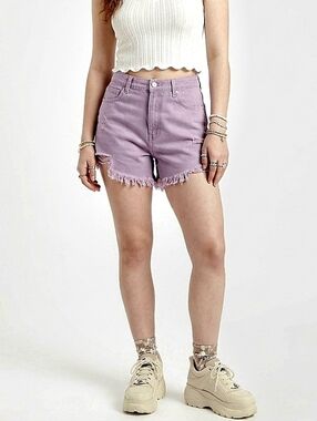 Wild Fable Womens Highest Rise Lavender Frayed Hem Denim Jean Shorts Size 12